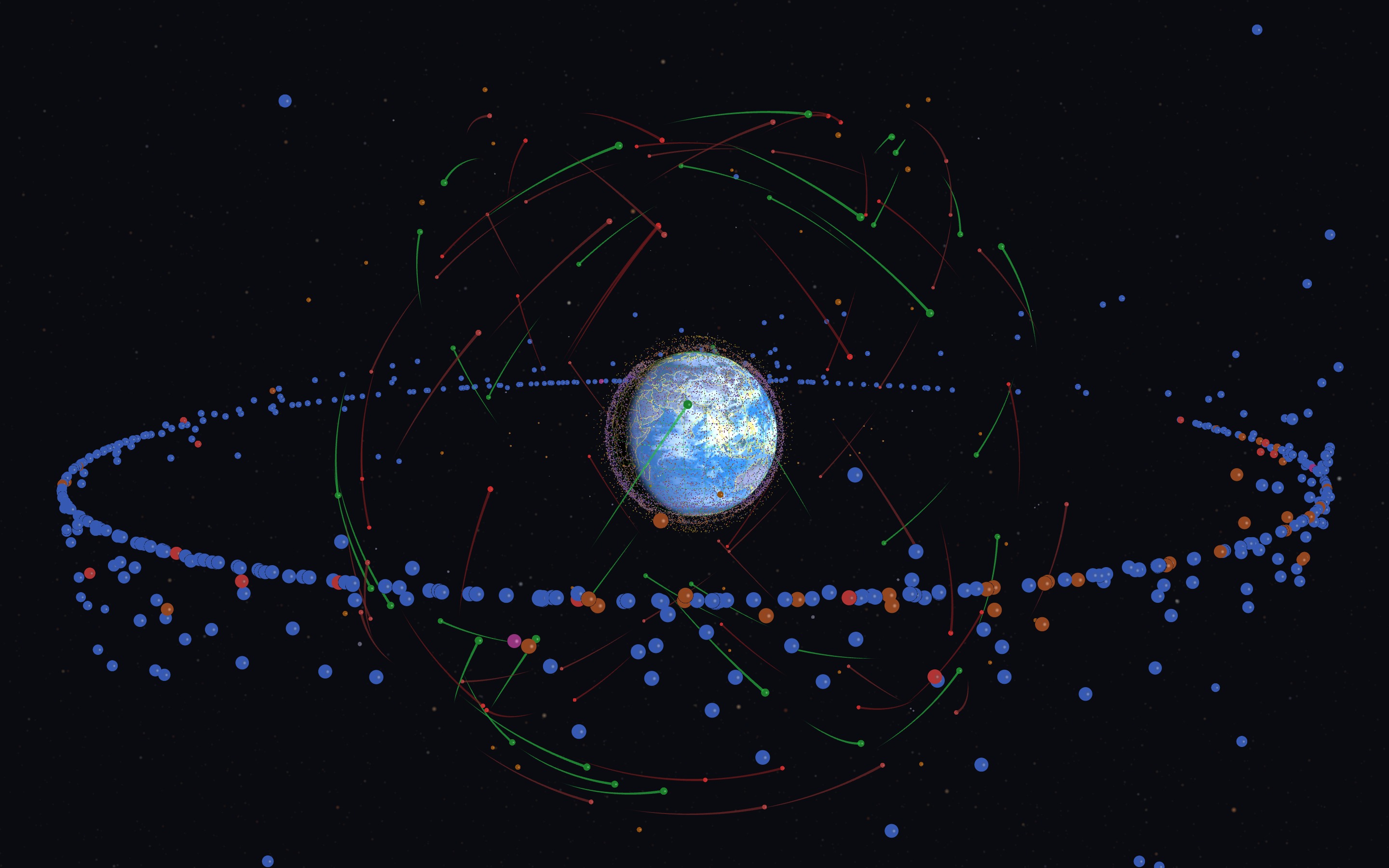 GEO satellite ring at 36,000 km